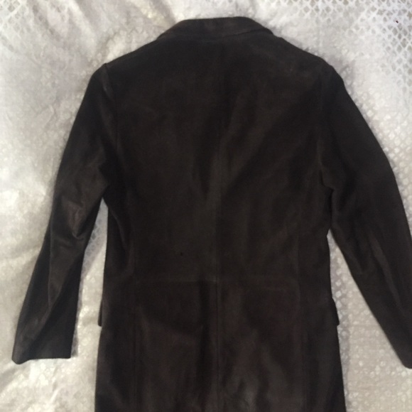 Mens Small HUGO BOSS Brown Suede Larian Coat - Picture 7 of 11